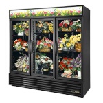 True GDM-72FC-HC~TSL01 - Floral Merchandiser, three-section, (3) glass hinged doors, powder coated